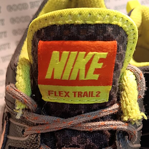 NIKE FLEX TRAIL 2 RUNNING SHOES, MEN'S SIZE 10, GRAY/ORANGE, - Picture 4 of 6